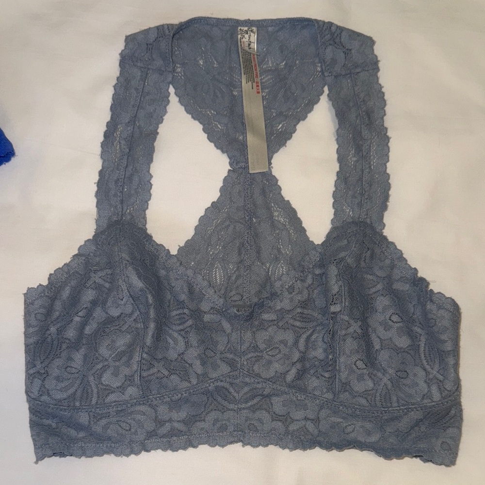 Free People Lace Bralette in Blue-gray